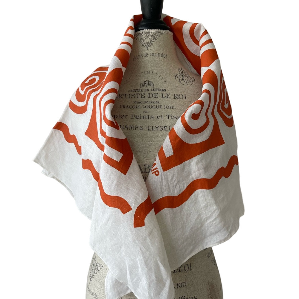 ArkiTaip x Hotel Magique Swirl Scarf – Sustainable Linen – Terracotta Print - Picture 8 of 12